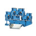 Клемма двухуровневая, зажим push-in, 4 точки подключения с перемычкой между уровнями, 2.5 кв.мм, синяя Клемма двухуровневая, зажим push-in, 4 точки подключения с перемычкой между уровнями, 2.5 кв.мм, синяя
