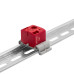 Блок распределительный, зажим push-in, 1 ввод 6 кв.мм, 4 точки подключения 2,5 кв.мм, красный