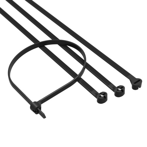 Хомут P6.6 с двойным замком, черный 3,6x140