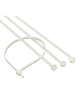 Хомут P6.6 с двойным замком, белый 3,6x200