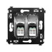 Компьютерная розетка RJ-45 в стену, кат.6 двойная, Компьютерная розетка RJ-45 в стену, кат.6 двойная,