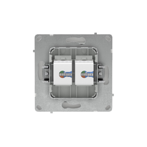Компьютерная розетка RJ-45 без шторки, кат.5е двойная, KANT, белая магнолия