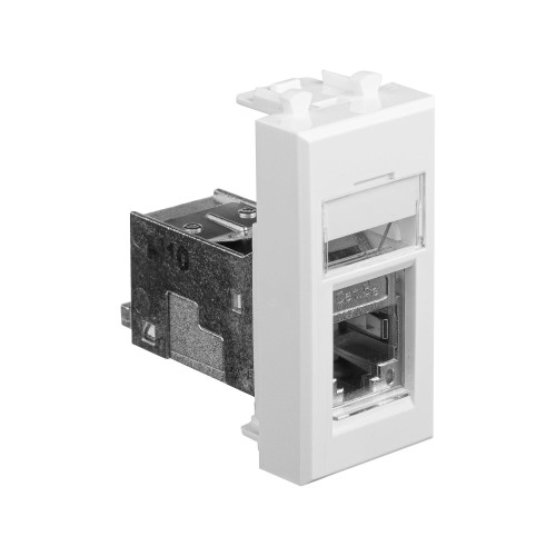 Компьютерная розетка RJ-45 модульная, кат.5е экранированная, Avanti,белое облако, 1 модуль