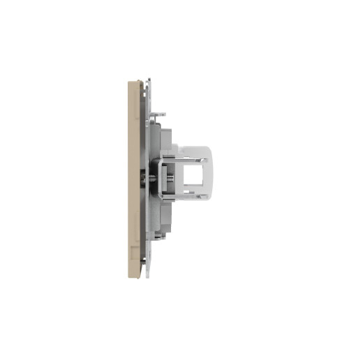 Компьютерная розетка RJ-45 без шторки, кат.5е одинарная, KANT, ванильный марципан