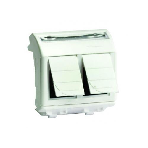 Ком.роз. двойная RJ45 кат.5e экран., 8P8C, Brava, белая, 2мод