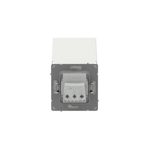 Розетка силовая, 2P+E, с з/ш, с крышкой, IP44, KANT, белый песок