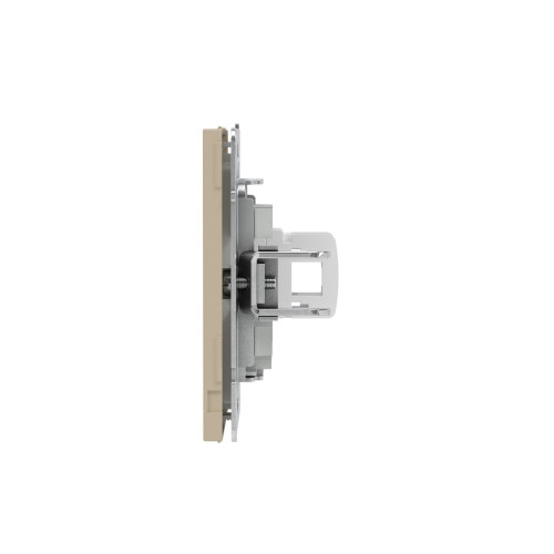 Компьютерная розетка RJ-45 без шторки, кат.6А одинарная,KANT, ванильный марципан