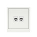 Компьютерная розетка RJ-45 без шторки, кат.6А двойная, KANT, белая магнолия