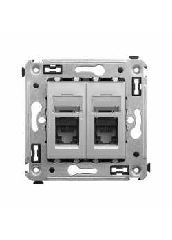 Компьютерная розетка RJ-45 в стену, кат.6 двойная,