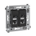 Компьютерная розетка RJ-45 в стену, кат.6 экранированная  двойная, Avanti, черный матовый