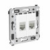 Компьютерная розетка RJ-45 без шторки в стену, кат.6A двойная экранированная, Avanti, белое облако Компьютерная розетка RJ-45 без шторки в стену, кат.6A двойная экранированная, Avanti, белое облако