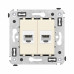 Компьютерная розетка RJ-45 без шторки в стену, кат.6А двойная, Avanti, ванильная дымка