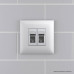 Компьютерная розетка RJ-45 в стену, кат.6 двойная, Компьютерная розетка RJ-45 в стену, кат.6 двойная,