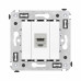 Компьютерная розетка RJ-45 без шторки в стену, кат.6A одинарная  экранированная, Avanti, белое облако