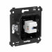 Компьютерная розетка RJ-45 без шторки в стену, кат.6 одинарная, Avanti, черный квадрат Компьютерная розетка RJ-45 без шторки в стену, кат.6 одинарная, Avanti, черный квадрат