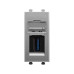 USB 3.0 розетка модульная, тип А-А, Avanti, закаленная сталь, 1 модуль