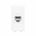 Компьютерная розетка RJ-45 без шторки модульная , кат.6А, Avanti, белое облако, 1 модуль