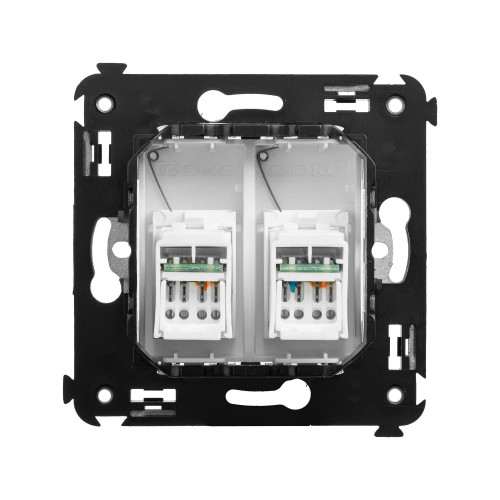 Компьютерная розетка RJ-45 в стену, кат.6 двойная,