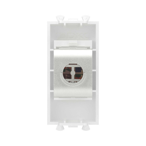 Компьютерная розетка RJ-45 без шторки модульная, кат.5е экранированная, Avanti, белое облако, 1 модуль