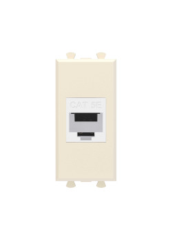 Компьютерная розетка RJ-45 без шторки модульная, кат.5е, Avanti, ванильная дымка, 1 модуль