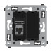 Компьютерная розетка RJ-45 в стену, кат.5e одинарная экранированная, Avanti, черный квадрат
