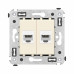 Компьютерная розетка RJ-45 без шторки в стену, кат.6 двойная, Avanti, ванильная дымка