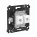 Компьютерная розетка RJ-45 без шторки в стену, кат.6A двойная, Avanti, белое облако