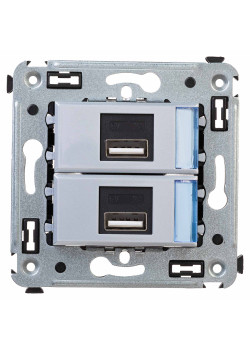 USB зарядное устройство в стену 2.1 А, Avanti, закаленная сталь