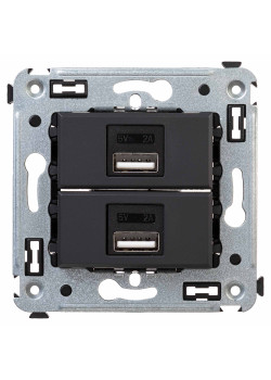 USB зарядное устройство в стену 2.1 А, Avanti, черный матовый