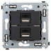 USB зарядное устройство в стену 2.1 А, Avanti, черный матовый
