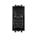 HDMI розетка модульная, тип А-А, Avanti, черный квадрат, 1 модуль