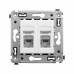 Компьютерная розетка RJ-45 в стену, кат.6 двойная экранированная, Avanti, белое облако