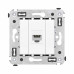Компьютерная розетка RJ-45 без шторки в стену, кат.6 одинарная, Avanti, белое облако