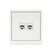 Компьютерная розетка RJ-45 без шторки, кат.5е двойная, KANT, белая магнолия