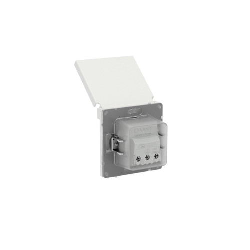 Розетка силовая, 2P+E, с з/ш, с крышкой, IP44, KANT, белый песок