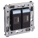 USB зарядное устройство в стену 2.1 А, Avanti, черный квадрат