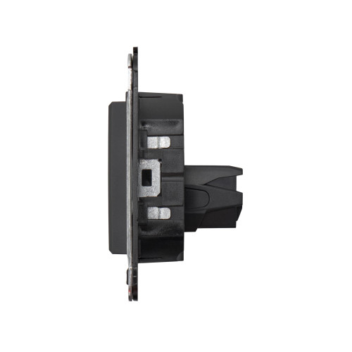 HDMI розетка одинарная в стену, тип А-А, Avanti, черный матовый