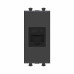 Компьютерная розетка RJ-45 без шторки модульная ,кат.6, Avanti, черный матовый, 1 модуль