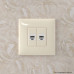 Компьютерная розетка RJ-45 без шторки в стену, кат.6А двойная, Avanti, ванильная дымка