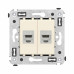 Компьютерная розетка RJ-45 без шторки в стену, кат.6А двойная экранированная, Avanti, ванильная дымка
