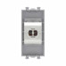 Компьютерная розетка RJ-45 без шторки модульная, кат.6 экранированная, Avanti, закаленная сталь, 1 модуль