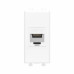 Компьютерная розетка RJ-45 без шторки модульная, кат.6, Avanti, белое облако, 1 модуль
