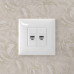 Компьютерная розетка RJ-45 без шторки в стену, кат.5е двойная, Avanti, белое облако