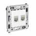 Компьютерная розетка RJ-45 без шторки в стену, кат.6 двойная экранированная, Avanti, белое облако