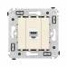 Компьютерная розетка RJ-45 без шторки в стену, кат.6А одинарная, Avanti, ванильная дымка