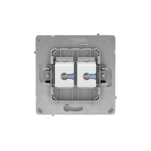 Компьютерная розетка RJ-45 без шторки, кат.6А двойная, KANT, белый песок