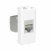 Компьютерная розетка RJ-45 без шторки модульная, кат.6 экранированная, Avanti, белое облако, 1 модуль
