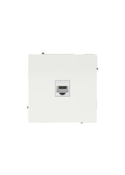 Компьютерная розетка RJ-45 без шторки, кат.5е одинарная, KANT, белый песок
