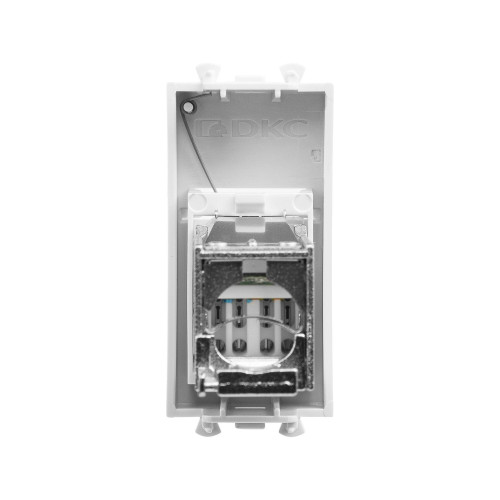 Компьютерная розетка RJ-45 модульная, кат.5е экранированная, Avanti,белое облако, 1 модуль