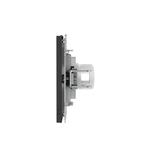 Компьютерная розетка RJ-45 без шторки, кат.5е двойная, KANT, черный уголь
